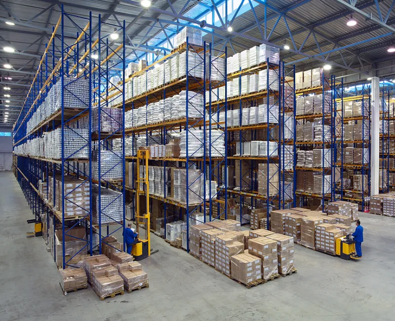 Wood Pallets Being Used In A Warehouse
